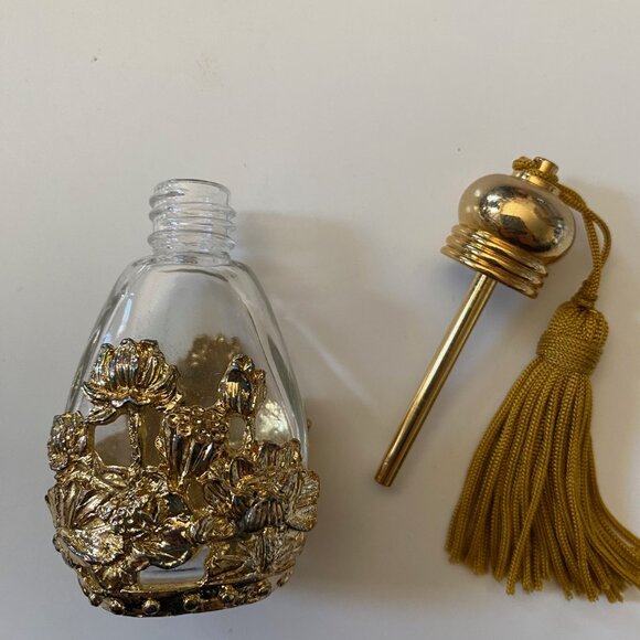 Perfume decanter glass with floral cover - Picture 5 of 5